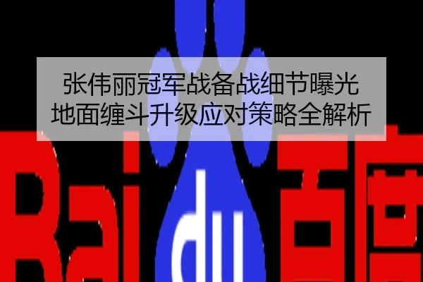 张伟丽冠军战备战细节曝光 地面缠斗升级应对策略全解析